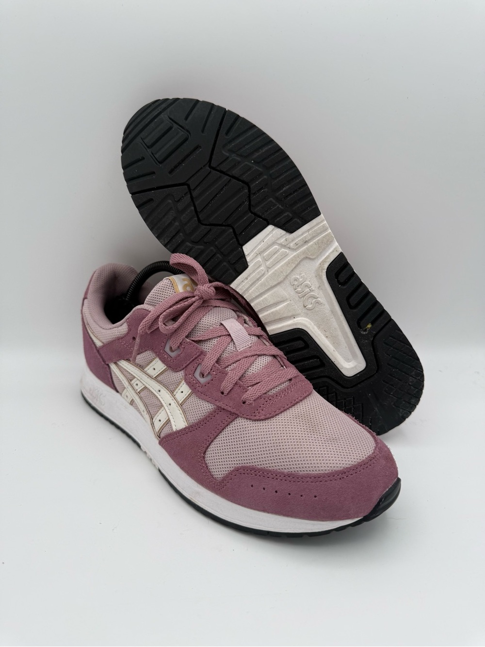 Women's Asics Lyte Classic Pink Port Royal White Athletic Running Shoes Size 11